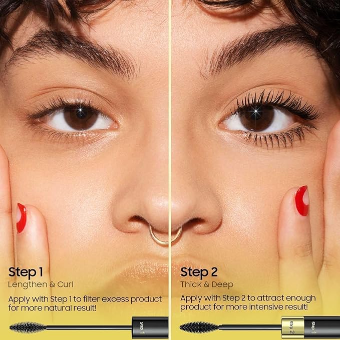 Waterproof Mascara Black, Mascara Volume and Length, Defining, Curling, Multiplying, Buildable Formula No Clumping Mascara for Older Women 60 Plus Eye Makeup, Valentines Day Gifts for Her