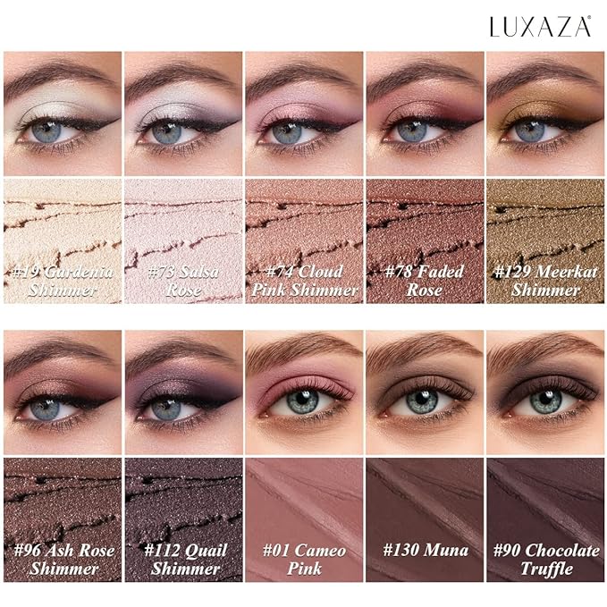 Brown Eyeshadow Stick Makeup Set 10PCS, Neutral Shimmer And Matte Cream Eye Shadow Palette, Metallic Bronze Smoky Eyeliner Brightener Crayon Pencil Kit, Ideal Gift for Women -Ash Rose