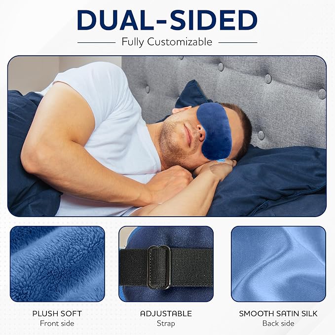MDselect Microwavable & Freezable Hydro Beads Eye Mask - Warm & Cold Therapy for Dry Eyes, Styes, Blepharitis & Sinus Relief