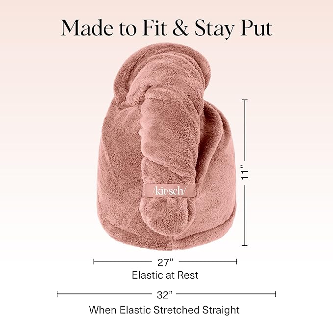 Kitsch XL Microfiber Hair Towel Wrap for Women - Microfiber Towel, Super Absorbent, Quick Dry, Anti-Frizz - for Long & Short Hairs, Turbans for Women