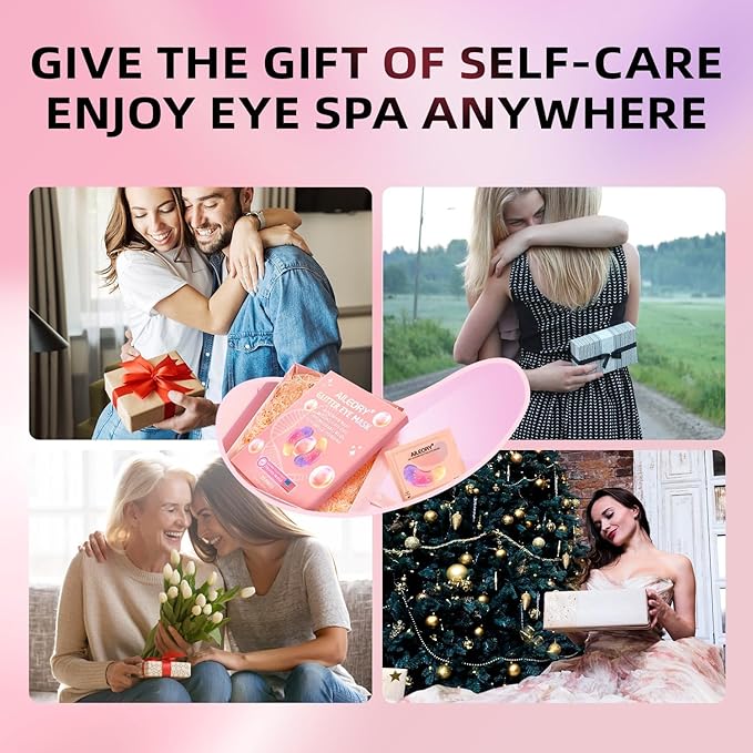 AILEORY Under Eye Patches (24 Pairs) - Tri-color Glitter Eye Gel Pads for Dark Circles, Puffy Eyes, Under eye Bags, Wrinkles | Natural Collagen Under Eye Mask Patches, Valentines Day Gift for Her