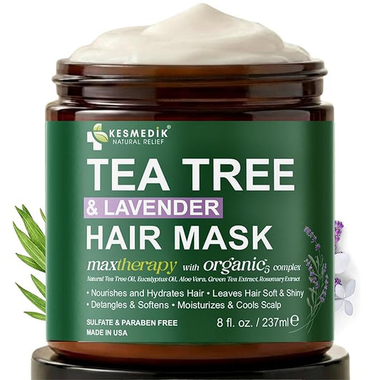 Tea Tree Oil Hair Mask for Dry Hair & Scalp, Deep Conditioning Hair Mask for Damaged Hair Treatment with Biotin & Argan Oil, Itchy Scalp Relief, Natural Hydrating Hair Mask for Men & Women | Tea Tree Hair Mask