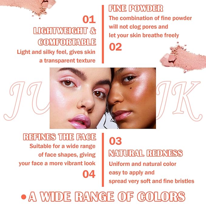 Blush Palette,Shimmer Silky Matte Blush Powder Palette,Professional Cute Face