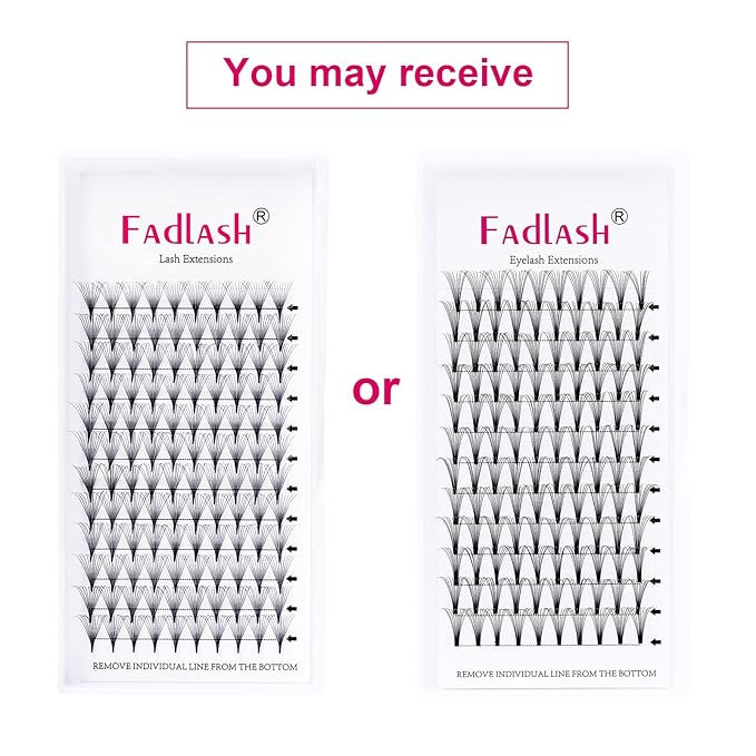 Premade Volume Eyelash Extensions 10D 0.07 8mm Premade Fans Eyelash Extensions C Curl Volume Premade Fans Pointed Base Middle Stem (10D-0.07-C, 8mm)