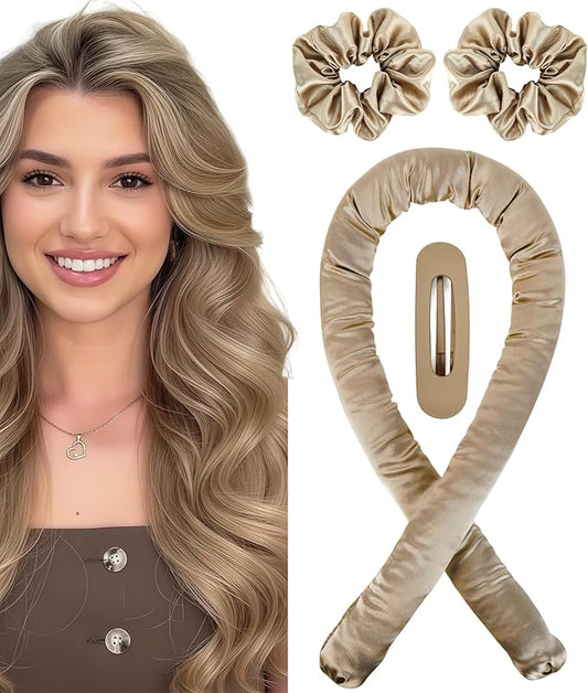 Jumbo Flexi Rods Hair Rollers Curlers to Sleep In Soft Satin Heatless Curling Rod Set, Heatless Curls Overnight Blowout Rods for Long Hair No Heat Overnight Curls, Heatless Hair Curler Curling Iron