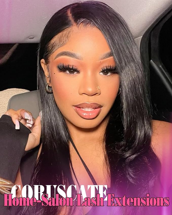 CORUSCATE 100D Lash Clusters with Spikes Eyelash Clusters 12-19mm DIY Cluster Eyelash Extensions Mega Thick Lash Extension Mink Strip Lashes Spike Individual Lashes Dramatic Full Look Travel Pal Pack