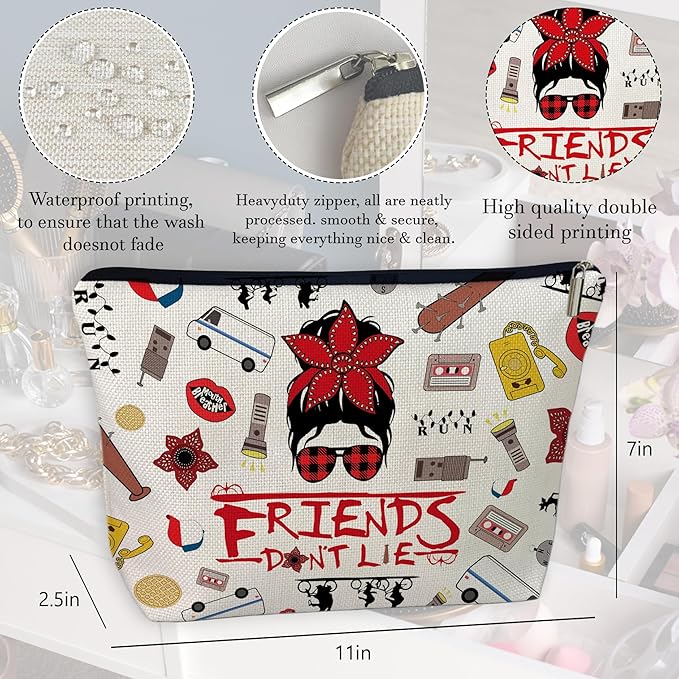 CLHHM Friends TV Show Merchandise Makeup Bag Friendship Show Gifts for Women Travel Toiletry Cosmetic Bag Christmas Birthday Graduation Gifts for Her Friends Fans Sister