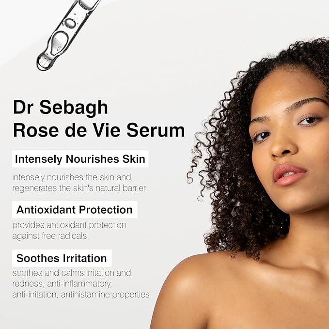 Dr Sebagh Rose de Vie Serum - 1.7 fl oz - Award-Winning Nourishing Anti-Aging Formula - Use with Dry, Mature, or Sensitive Skin - Designed to Soothe Redness & Irritation - Regenerating & Invigorating