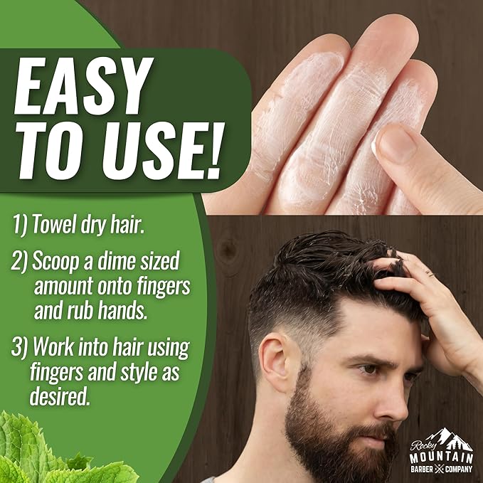 Men’s Fiber Hair Cream - Classic Hair Styling Product with Medium Hold & Shine for Modern and Classic Hairstyles - No Artificial Fragrance - For All Hair Types - Easy to Wash Out - 4 oz