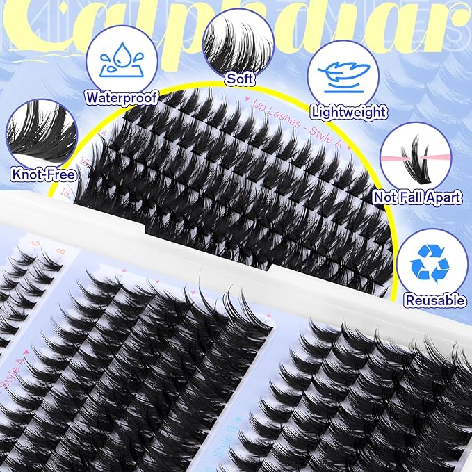 Spiky Lash Clusters with Spiky Bottom Lashes Individual Volume Cluster Eyelash Extensions 70D 100D Manga Eyelash Clusters 10-18MM Cluster Lash Extension Fluff D Curly Lash Clusters by calphdiar