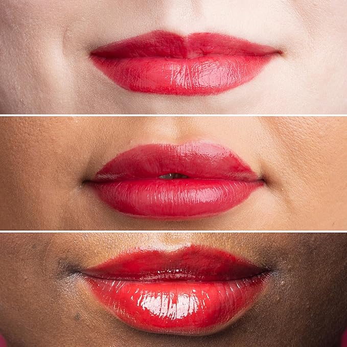 Cheekbone Harmony Lip Gloss, Fire, Moisturizing Lip Gloss with Shea Butter & Sustainably Sourced Ingredients, Non-Sticky, Smooth Shine, Vegan, 0.22 oz.