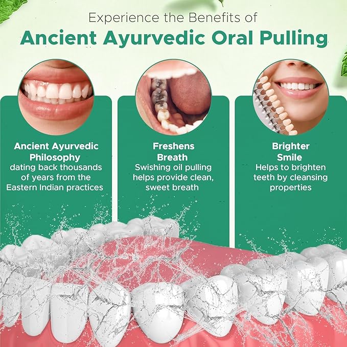 Dale Audrey Nano Hydroxyapatite Mouthwash Oil Pulling for Teeth and Gums | Mint Flavored Organic Mouthwash for Bad Breath | Essential Oils for Teeth Whitening & Fresh Breath Natural Mouthwash 8 oz