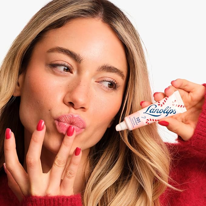 Lanolips 101 Ointment - Lanolin Lip Balm for Smooth, Hydrated & Healthy Lips - Multipurpose Ointment with Lanolin Oil for Dry Cuticles & More - Candy Cane (0.35 oz)