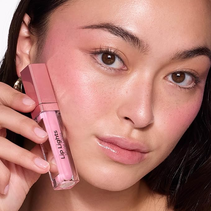 MCoBeauty - Lip Lights Shine Gloss - Marshmallow Lip Gloss - High Shine Glass-Like Finish with Built-In LED Light & Mirror - Moisturising Lightweight - Face Makeup