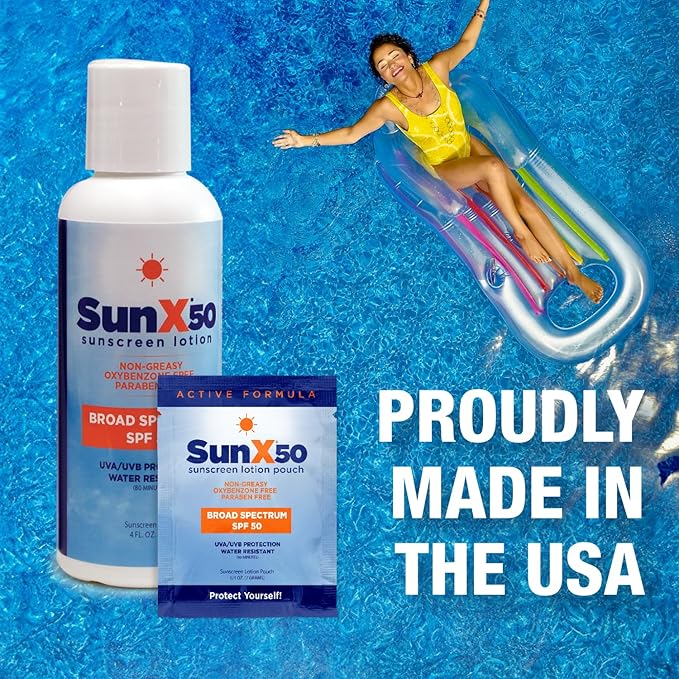 CoreTex Sun X 50 SPF Broad Spectrum Sunscreen Lotion - 32oz Bottle of Paraben, Oxybenzone, Octinoxate, & Oil Free Sunscreen - No White Cast and Water Resistant Up to 80 Minutes