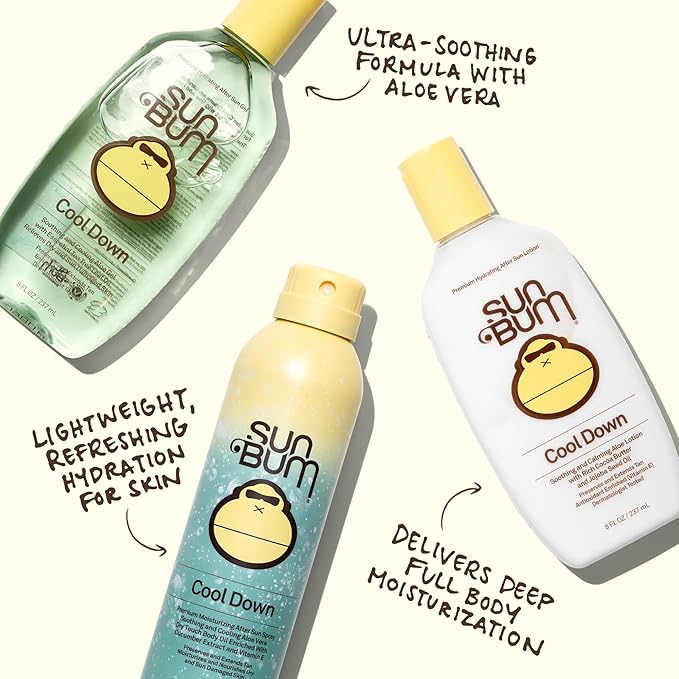 Sun Bum Cool Down Aloe Vera Lotion - Vegan After Sun Care with Cocoa Butter to Soothe and Hydrate Sunburn - 8 oz