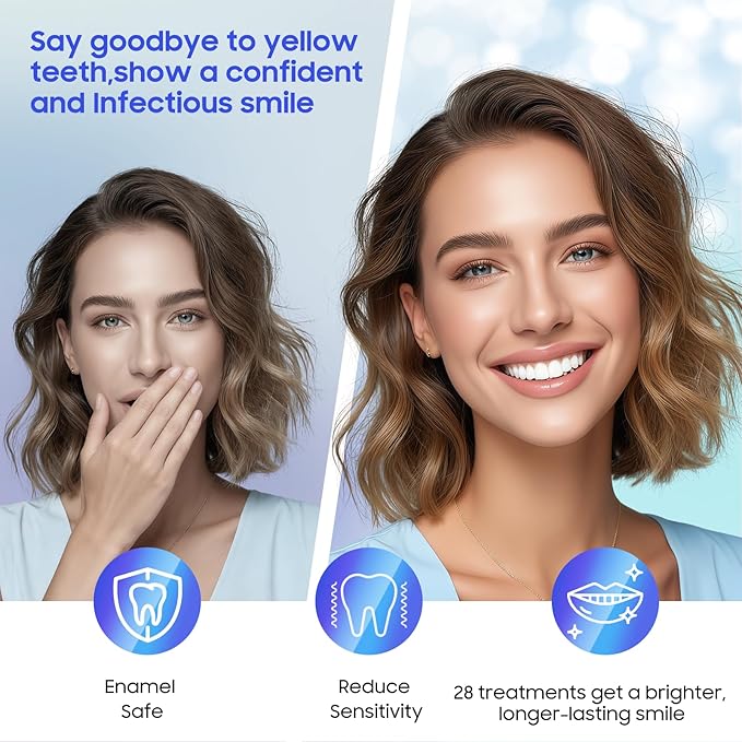 Teeth Whitening Strips 56 Strips (28 Treatments),Peroxide & Sensitivity Free,Enamel Safe with Soothing Natural Ingredients for Deep Stains Removal
