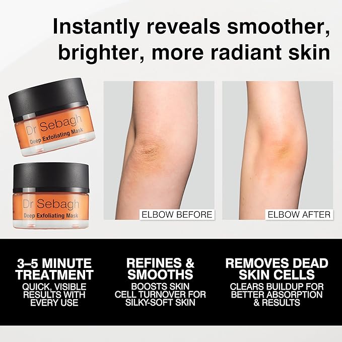 Dr Sebagh Deep Exfoliating Mask (1.7 fl oz) - Lactic Acid Exfoliating Face & Pore Cleansing - Azelaic Acid Detox for Clogged Pores Treatment - Anti-Aging Skin Mask for Radiance