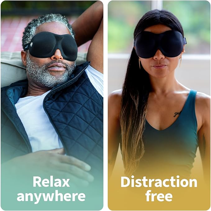 Nidra Contoured Sleep Mask for Side Sleepers – Zero Pressure Fit, Light Blocking Eye Shade for Sleeping & Travel – Brown, Standard Size