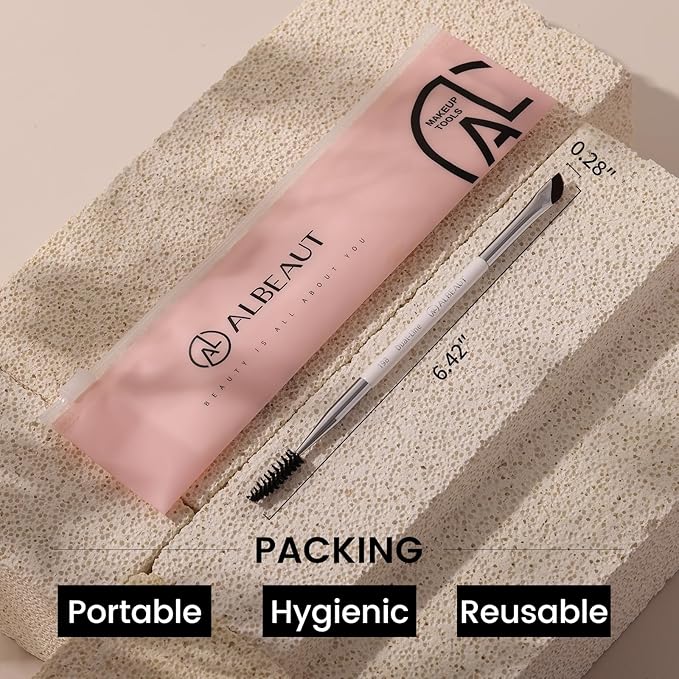 Dual Eyeliner Brush Brow Brush, Precision Eye Makeup Applicator For Powder/Liquid/Cream Formula, Ultra-thin Eyeliner Brush Synthetic Bristles (198 Dual-Line)