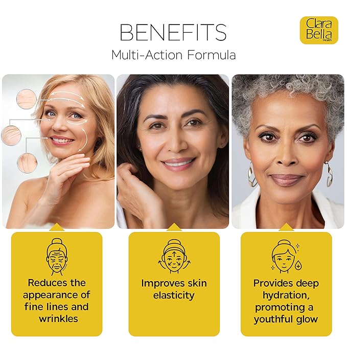 Clara Bella Health Multi-Action Facial Cream, for Dry Skin 1.6 fl oz, Multi Peptide & Amino Acid