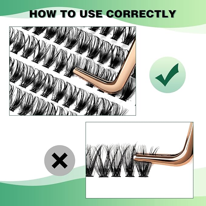 Lash Clusters 300Pcs Individual Lashes 40D 0.07D Curl 18mm Lash Extensions Clusters Lashes Soft&Natural False Eyelashes Individual DIY Eyelash Extension at Home(40D-0.07D,18mm)