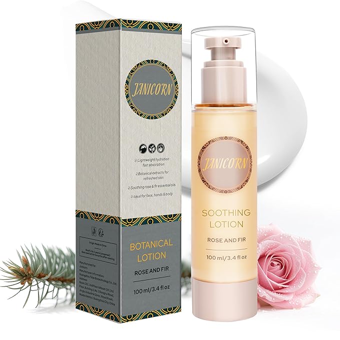 JANICORN Forest Rose Aromatherapy Body & Massage Lotion – Essential Oil Lotion with a Fresh Woody-Floral Aroma, Lightweight Hydrating Moisture, 3.4 fl oz / 100 ml