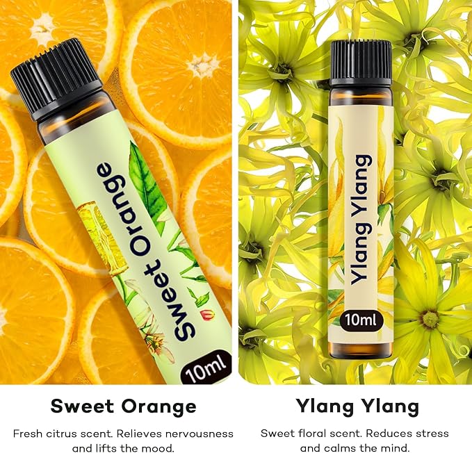 Umisleep High-Potency Essential Oils Set for Better Sleep & Relaxation - Long-Lasting Essential Oils for Diffusers, Aromatherapy, Humidifiers, Lavender, Sweet Orange, Ylang-Ylang, 3 x 10 ml, Gift Set