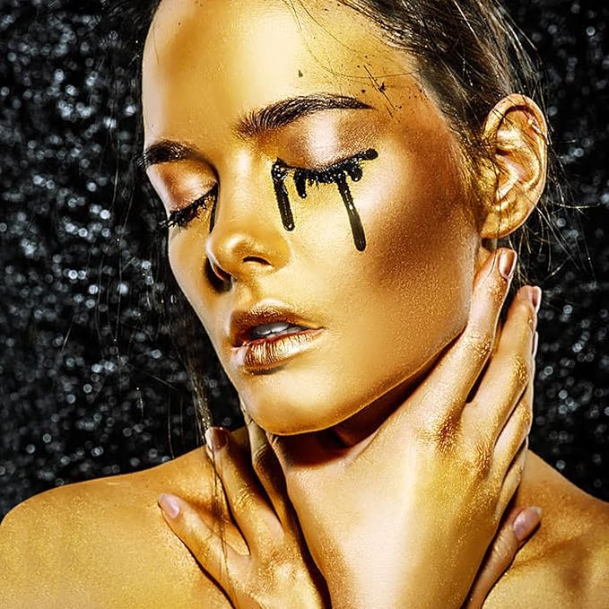 MEICOLY Cream Metallic Gold Face Body Paint,2.37Oz Large Tube Water Based Full Body Paint,Professional Gold Face Paint for Halloween Stage SFX Special Effects Cosplay Makeup