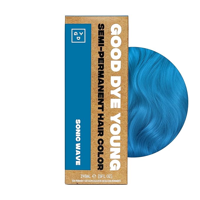 Good Dye Young Semi-Permanent Hair Color, Vegan and Cruelty-Free Hair Dye, Last up to 24 Washes, Non-Damaging Conditioning Hair Color (5FL OZ, Sonic Wave)