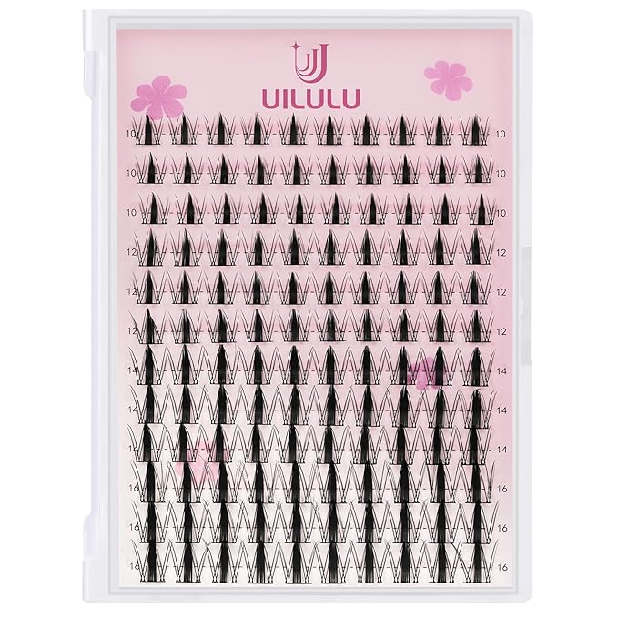 Lash Clusters 10-16mm Natural Lashes Clusters D Curl False Eyelash Clusters DIY Eyelash Extensions Individual Cluster Lashes (U07 Lashes Only)
