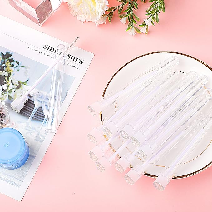 Dming 20pcs Eyelash brush Lash Wand Makeup tool Eyelash Extension supplies Cleaning brush Diamond Mascara star white
