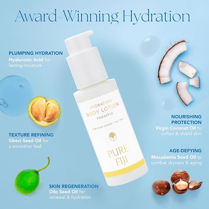 PURE FIJI Hydrating Body Lotion Travel Size, Pineapple (3oz/90ml)