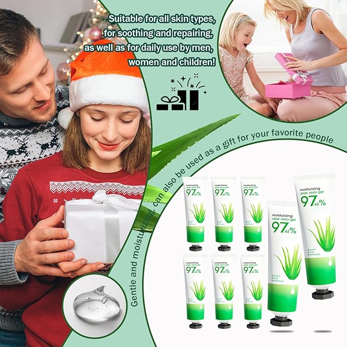 JunKuJK 8PCS Purity Aloe Vera Gel - Hydrating Aloe Vera Gel for Face and Skin,No Sticky Moisturizing Aloe Gel N