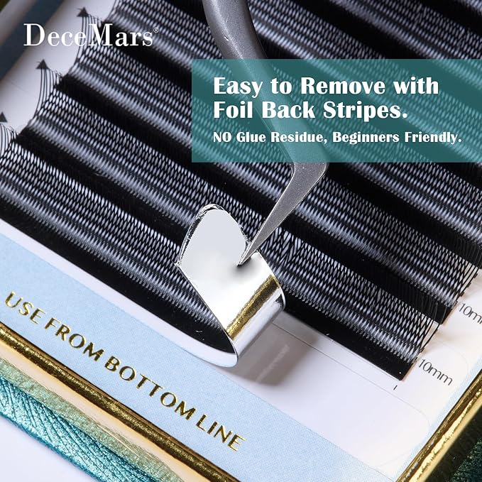 DeceMars 1400 Fans U Shaped YY Eyelash Extensions 2D 4D Premade Natural Soft Handwoven Eye Lashes Y Shape Lash Extensions 12 Rows Volume Crisscross Eyelashes Black Mesh Wispy Clusters (UU-0.05-M-9mm)