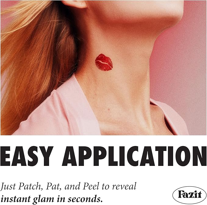 Fazit Makeup Patches - Love Bite - Glow Up Make-Up Patches - Cute Glitter Makeup Accessories for Women - Cosmetic Glitter for Face