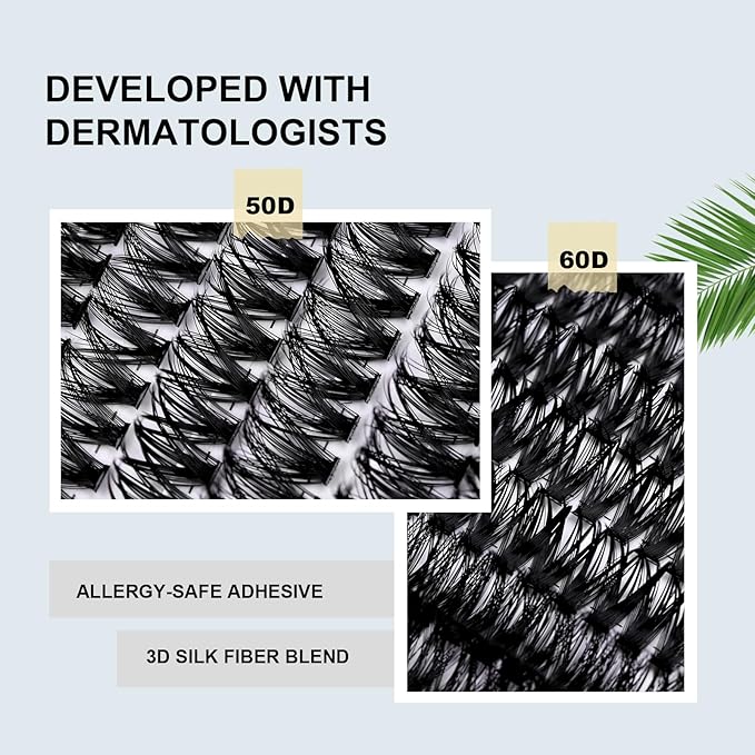Lash Clusters Wispy Eyelash Clusters 280pcs 10-18mm Cluster Eyelash Extensions 50D 60D Individual Lashes for Self Application （Sylph 50D&60D, 0.07D）
