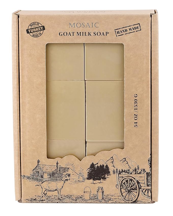 AnatoliaDaphne Natural Goat Milk Soap Bars | Handmade Moisturizing Bar Soap & Body Wash for Sensitive, Dry Skin | Gentle Hydrating Cleanser for Face & Body | 12 Pack (4.5 oz Each)