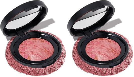 LAURA GELLER NEW YORK Baked Blush-n-Brighten Marbleized Blush for Cheeks - Pink Buttercream - Natural Finish - Buildable Color (Pack of 2)