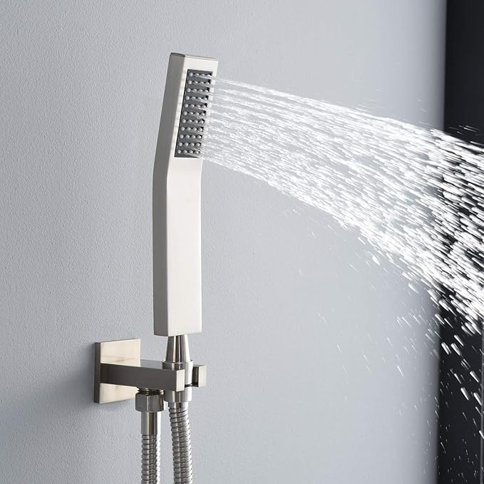 SUMERAIN Brushed Nickel Pressure Balanced Shower System with Waterfall Tub Spout, Tub Shower Faucet