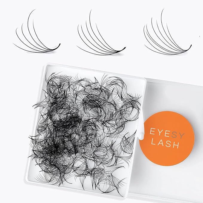 Eyesy Lash 500 Camellia Promade Fans - 5D 0.07 Size 8-10-12mm Curl CC - Natural Premade Lash Fans for Eyelash Extensions 3 Lengths in 1 Loose Pre Made Eyelash Create Depth, Texture, Layer, Volume