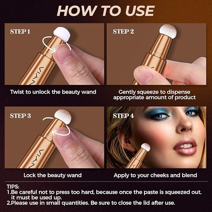 Bronzer Stick,Luxsea Brown Contour Beauty Wand,Liquid Contouring Stick