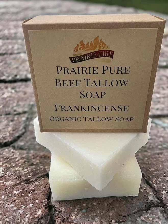Pure Beef Tallow Soap Bar, (3 Pack) Grass Fed and Finished - Face, Body and Hair - Cleans, Moisturizes, Soothes, and Hydrates. Natural and Organic Lavender