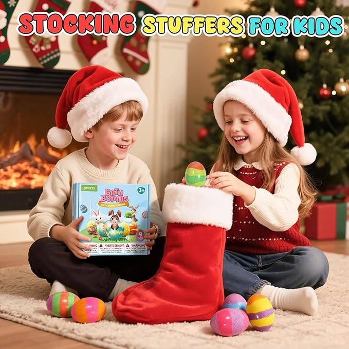 Bath Bombs with Toys Inside, Valentines Day Gifts for Kids, Easter Basket Stuffers, Natural & Organic Kids Bath Bombs, Bubble Bath Birthday Gifts Set for Kid Boys and Girls Ages 3+