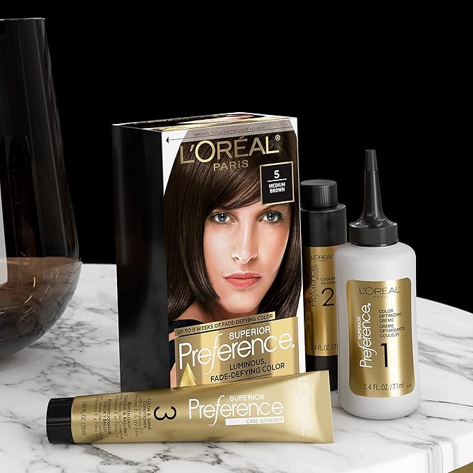 L'Oreal Paris Superior Preference Fade-Defying + Shine Permanent Hair Color, UL51 Hi-Lift Natural Brown, Pack of 1, Hair Dye