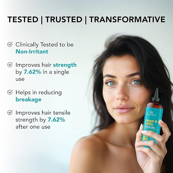 Botanic Hearth Hair Oil for Hair Growth & Home Hair Perm Kit | Strengthening Dry, Frizzy, Damaged Hair & Scalp Treatment | Argan & Biotin Hair Oil – 6.7 Fl Oz