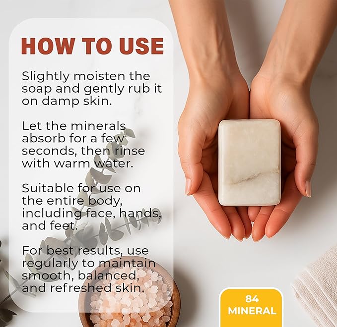 ipeksoy Natural Salt Soap Bar – Purifying and Exfoliating Organic Unscented Bar Soap for Men & Women – Pure Mineral Rock Salt Soap for Gentle Skin Care and Odor Control (Salt (4 Pieces))