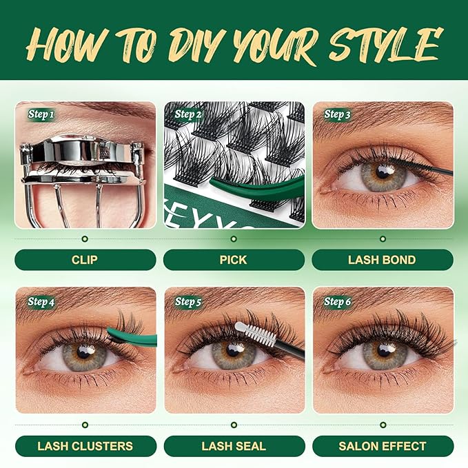Lash Clusters 96pcs Individual Lashes Y03 D Curl 8-18MIX Cluster Lashes KEYYOU Volume Wispy Lash Extension Soft&Comfortable Easy DIY at Home(Y03 D-8-18MIX)