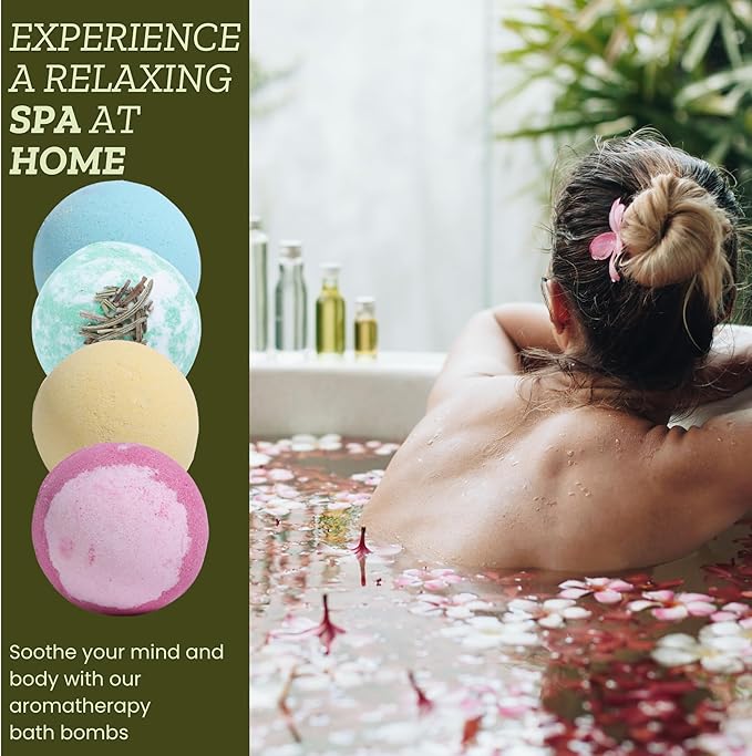 Bath Bombs Gift Set, 12 Pack Aromatherapy Bath Bombs for Women & Men Relaxation – Spa Bath Fizzies with Lavender & Eucalyptus, Self Care Gifts