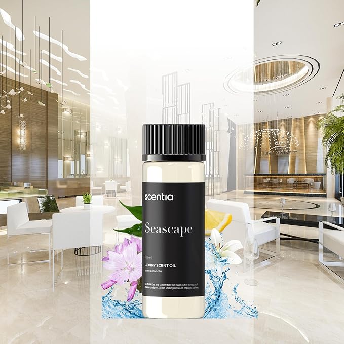 Scentia Diffuser Oil Inspired by R.itz Carl.ton - 50 mL 1.69 fl oz - Essential Oil Botanical Jasmine, Bergamot & Fresh Marine Notes for Aromatherapy Diffusers - Escapade